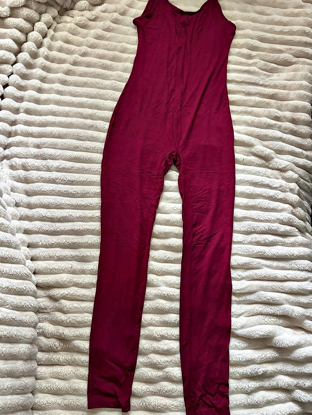 Fashion Nova Burgundy Spaghetti-Strap Jumpsuit – Size